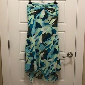 KENNETH COLE strapless dress asymmetrical hem with built in bra